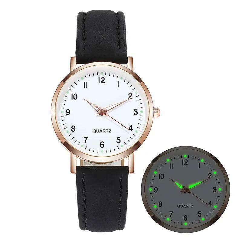 Fashion For Women Leather Belt es Ladies Analog Quartz Luminous Wrist Clock Relogio Feminino H260228