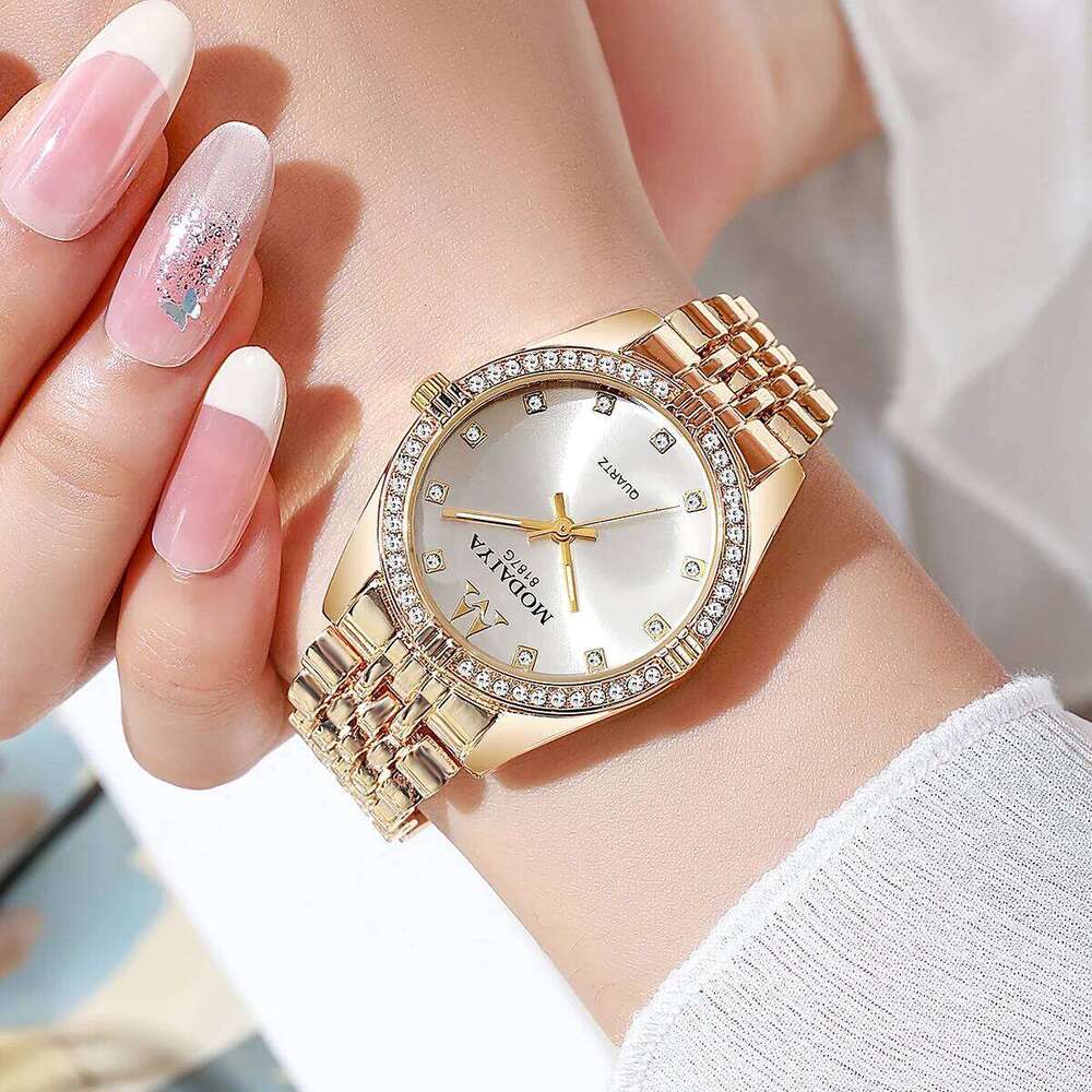 Women es Luxurious Quartz Sparkling Rhinestone Dial Dress Wristes for Ladies Relogio Feminino H260228