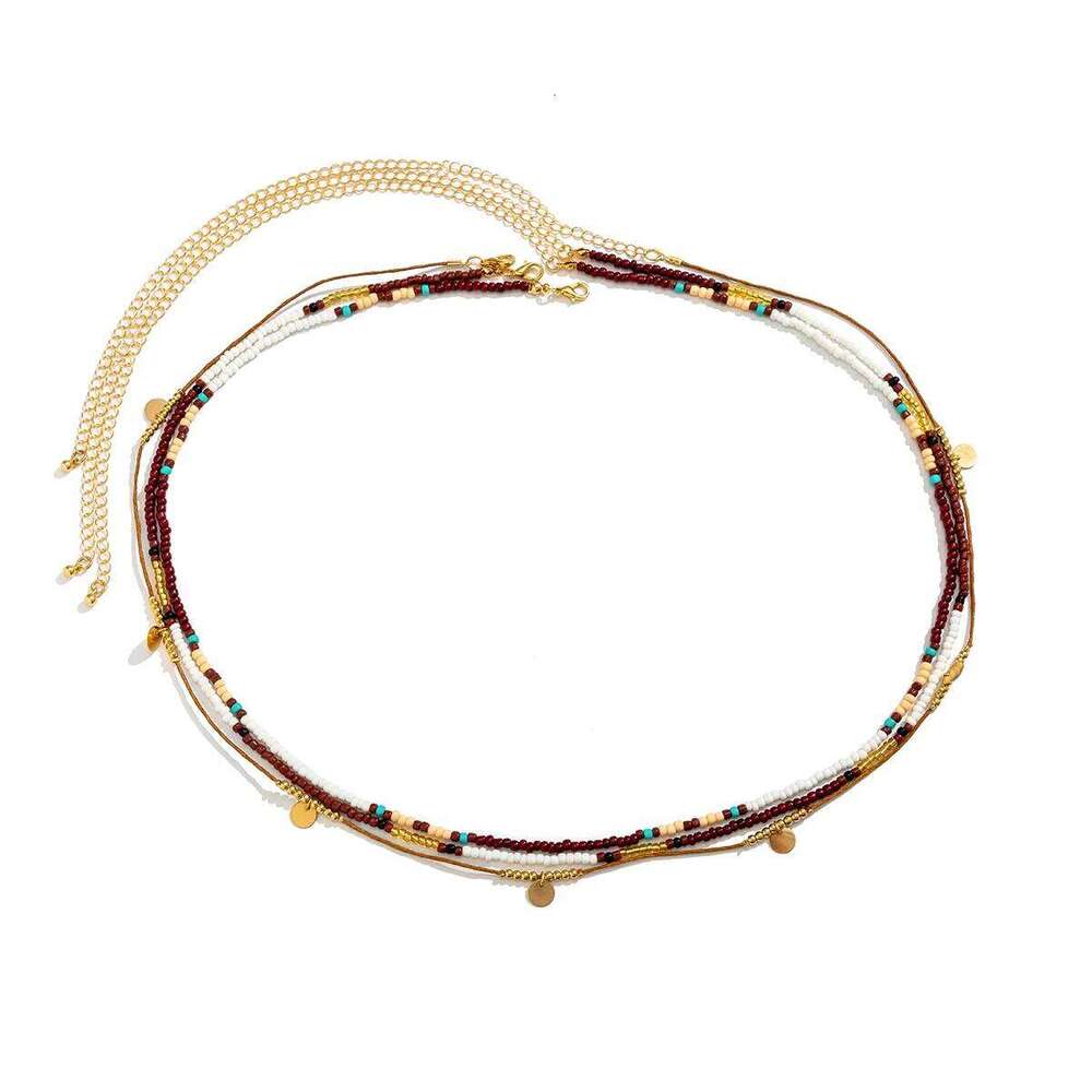 Ingemark 3Pcs/Set Bohemian Coloful Rice Bead Waist for Women Sexy Bikini Multilayer Thin Chain Beach Body New Jewelry H260228