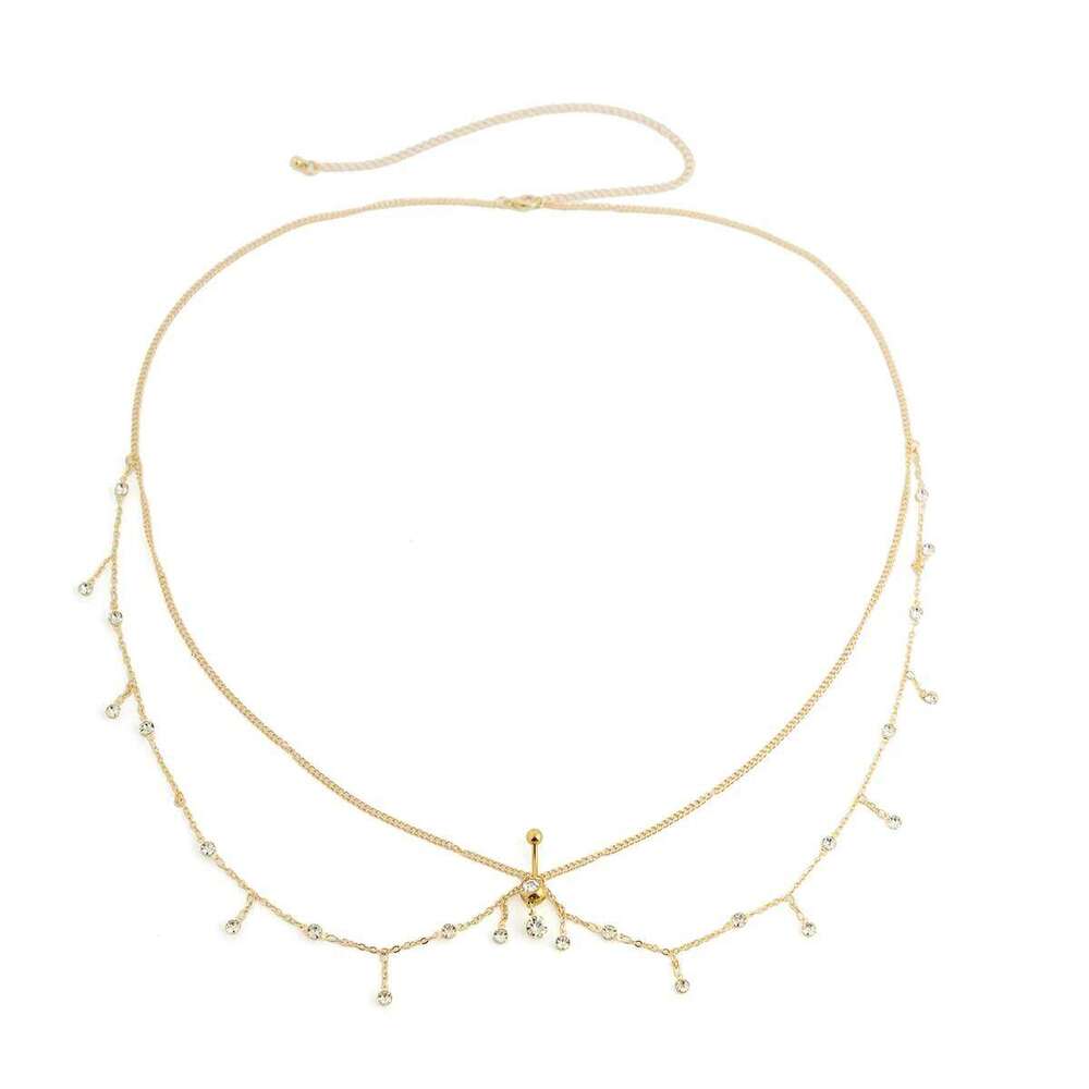 Ingemark Minimalism Multilayer Belly Waist Chain Women Summer Bikini Goth Piercing Navel Nail Body Jewelry Festival Accessories H260228