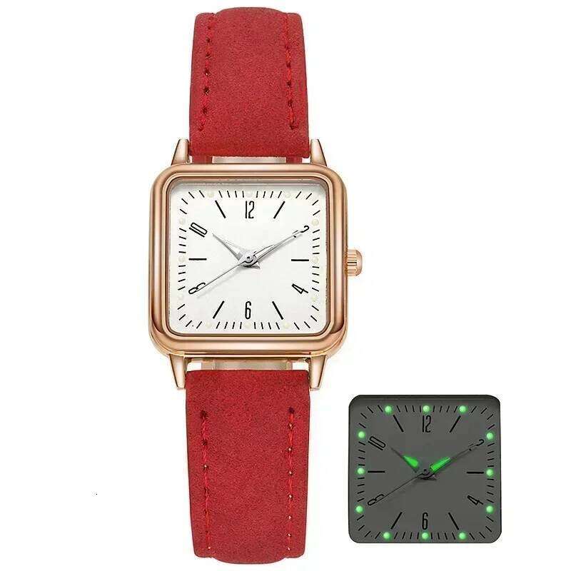 Fashion Women Luminous es New Leather Strap Digital Business Ladies Quartz Wristes Luxury Clock H260228