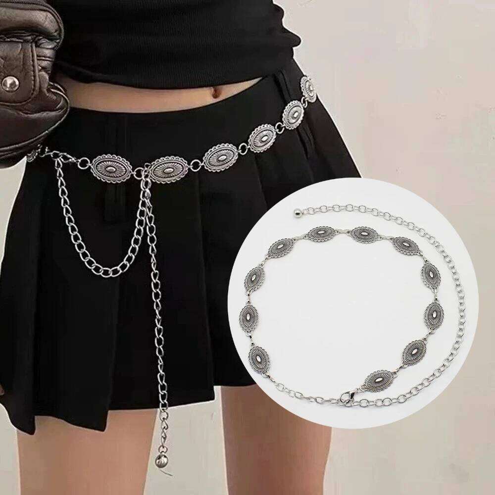Retro Ethnic Style Metal Bohemian Waist Belt for Fashion Punk Chain Men Women Body Jewelry Decor Accessories H260228