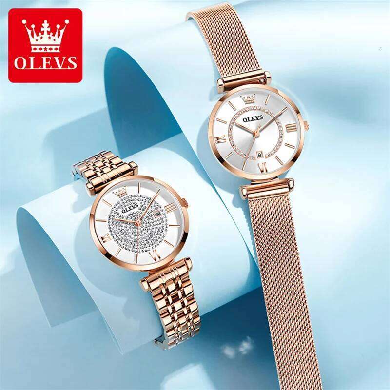 OLEVS Brand Quartz for Women Stainless Steel Waterproof Fashion Diamond Ladies es Relogio Feminino H260228