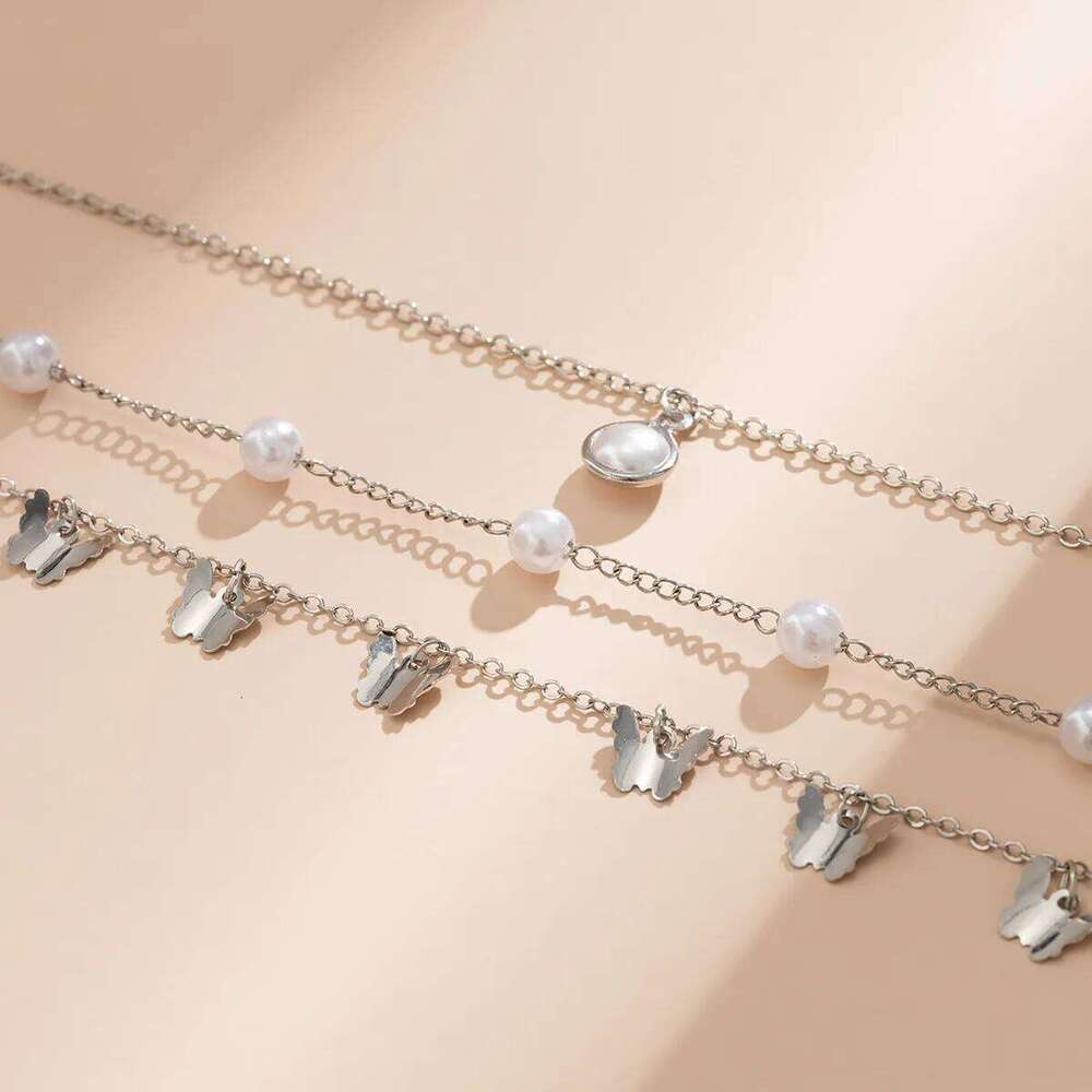 Retro Cute Butterfly Imitation Pearl Tassel Pendant Waist Chain 2025 Multi Layer Sweet Gold Color Metal Girl Fashion Jewelry H260228