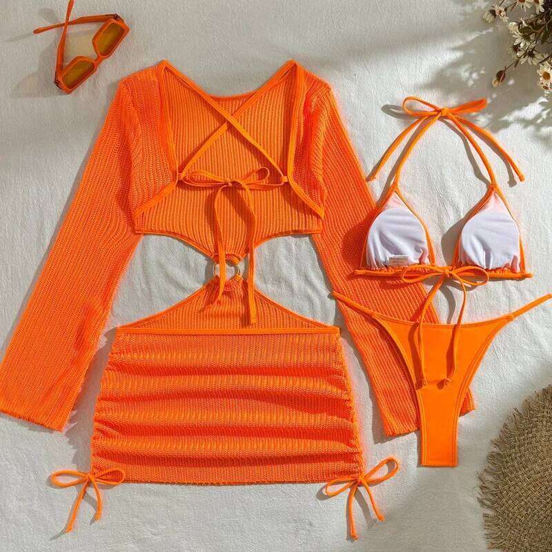 Sexy Bikinis Female Swimsuits Women's Three-Piece Swimwear Beach Swim Wear Bathing Suits Brazilian Girls Bikini Set Pool Bather Z260301
