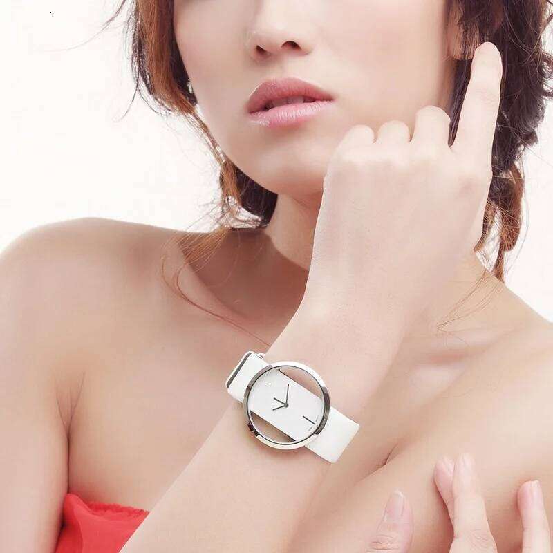 New 2pcs/set Women's Casual Hollow Out Quartz Analog PU Leather Wrist & Butterfly Set Gift H260228
