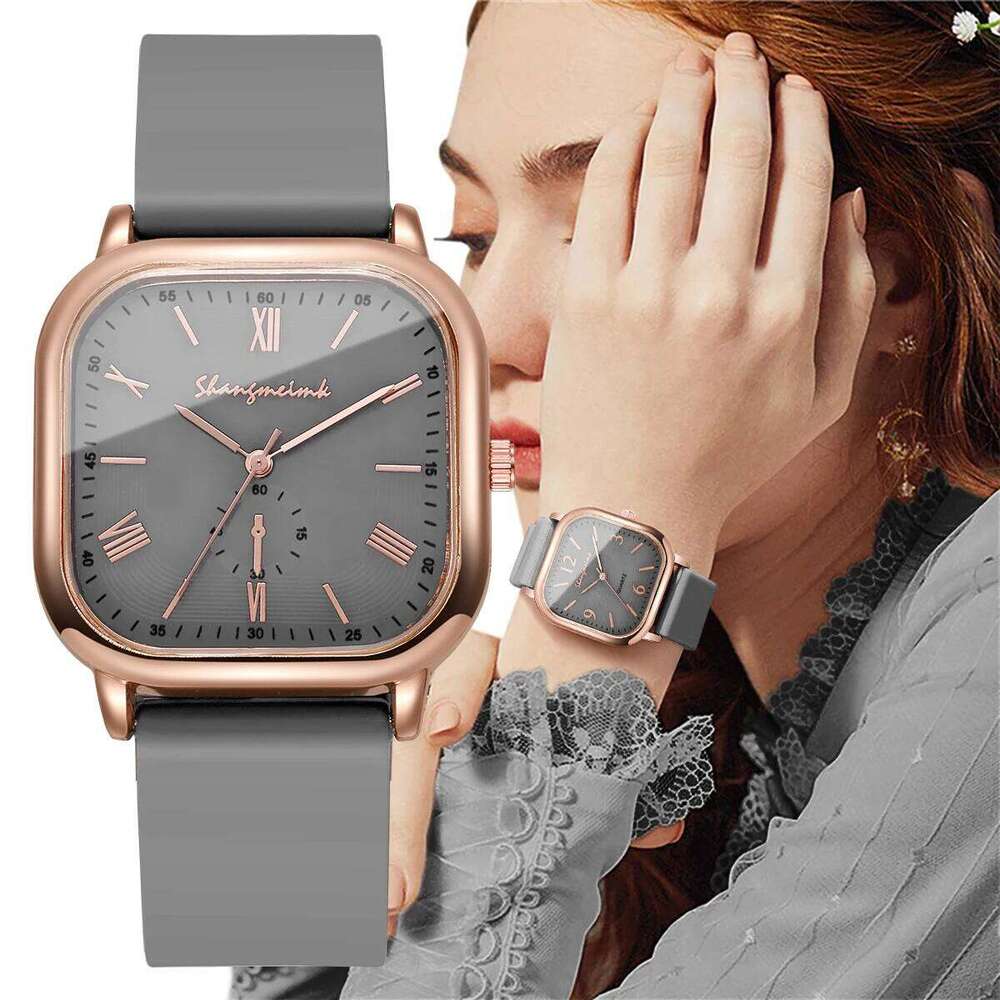 Fashion Square Women Quartz Casual Silicone Strap Ladies Wristes Reloj MujerWithout Box H260228