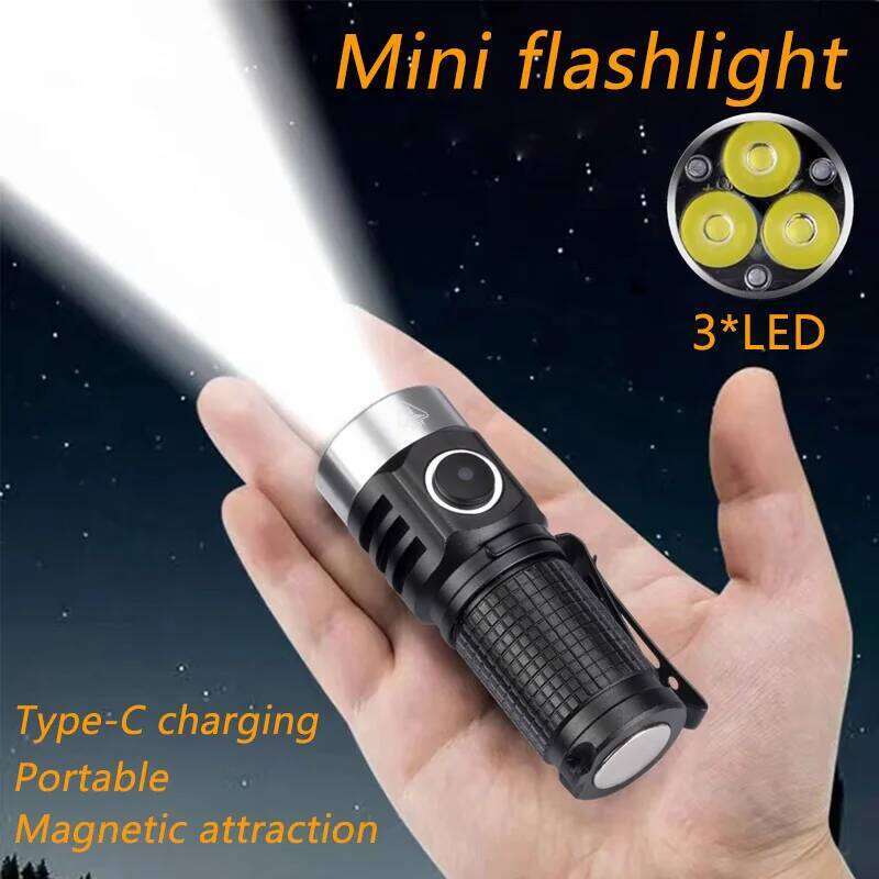 Keychain Flashlight 1000Lm Portable Mini Torch Pocket Lantern Flood Work Light with Magnet IP68 LED Flashligh Z260301