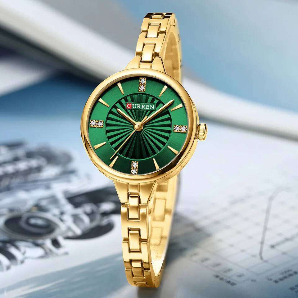CURREN Women Luxury es Fashion Women's Quartz Wristes Top Brand Rhinestone Dial Clock Waterproof Reloj Mujer 9097 H260228