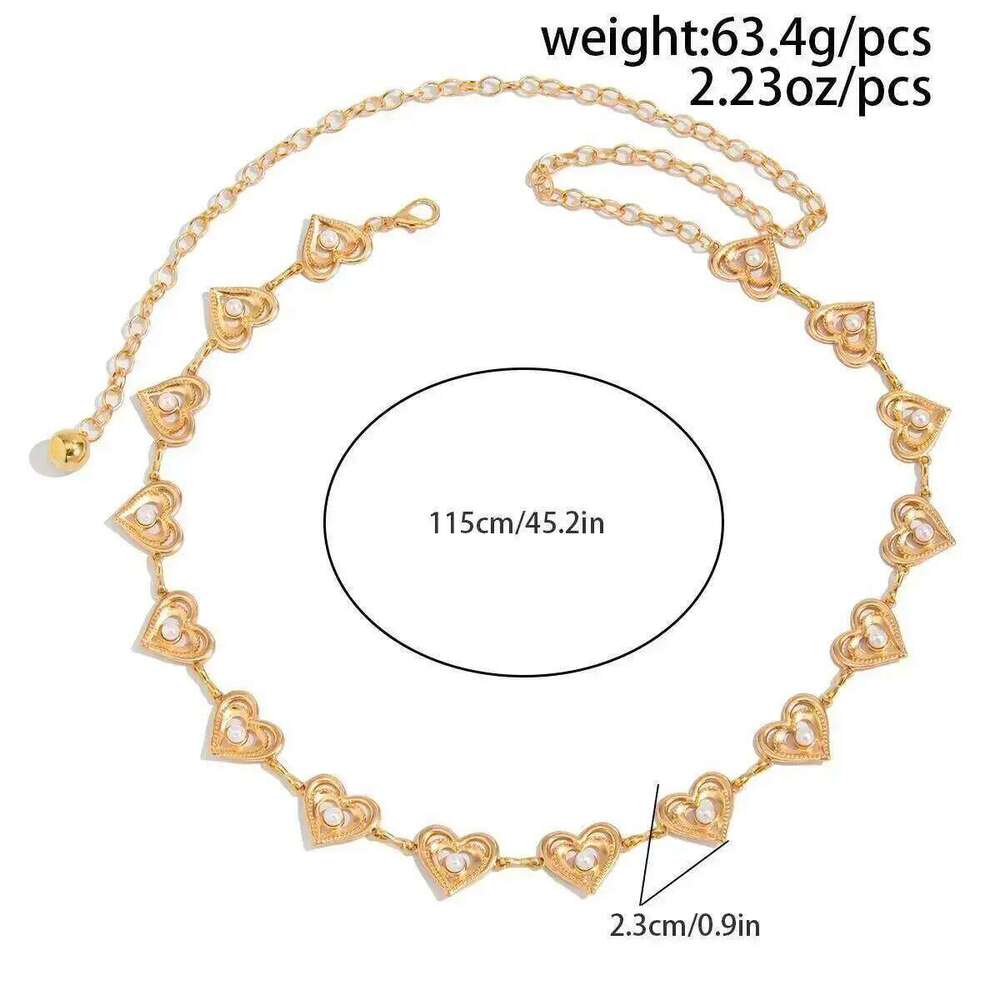IngeSight.Z Luxury Hollowout Heart Adjustable Belly Waist Women Trendy Summer Metal Belt Body Chain Waistband Jewelry H260228
