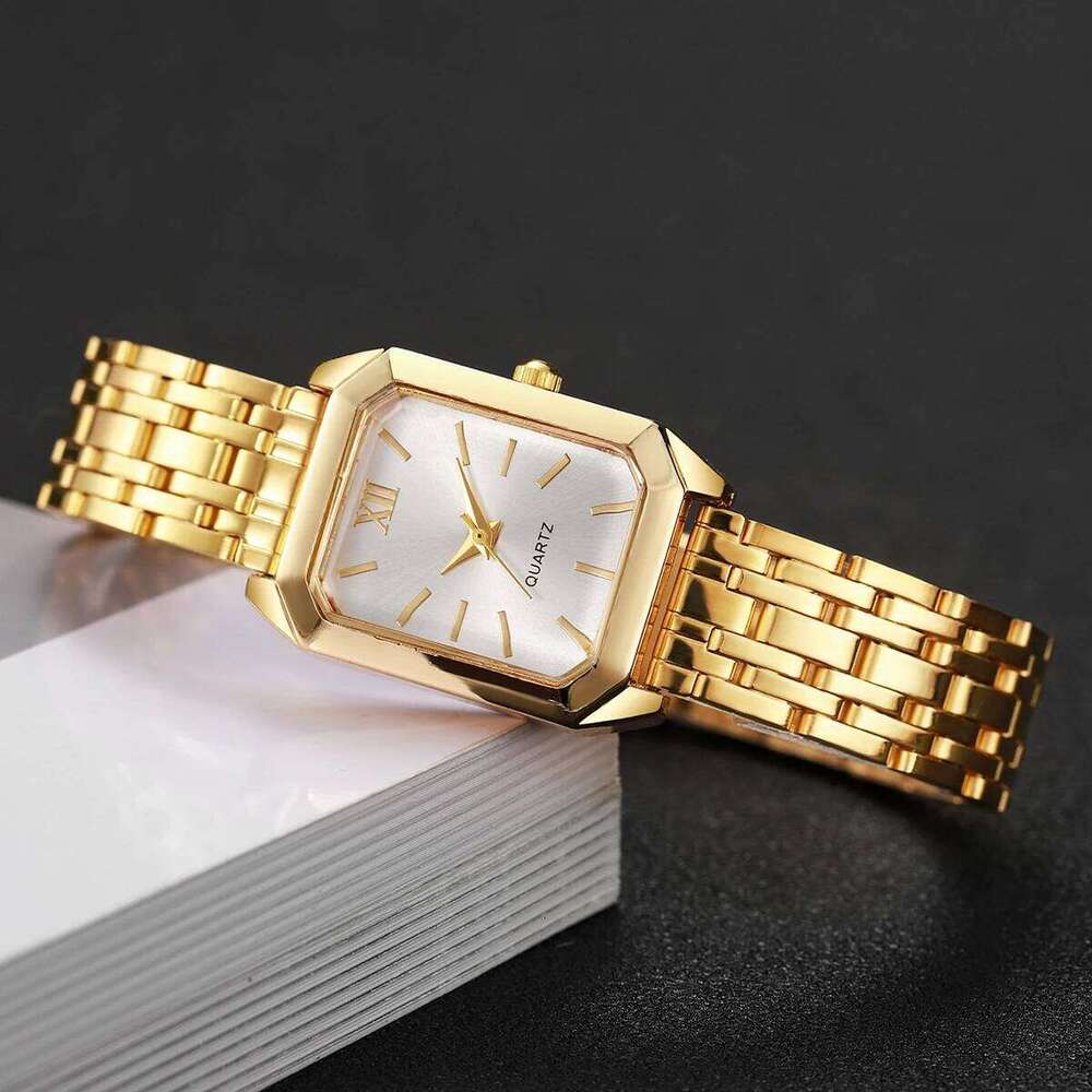 2PCS/Set Fashion Rectangle Women Quartz es Roma Dial Ladies Wrist Heart Jewelry Set Reloj Mujer Without Box H260228