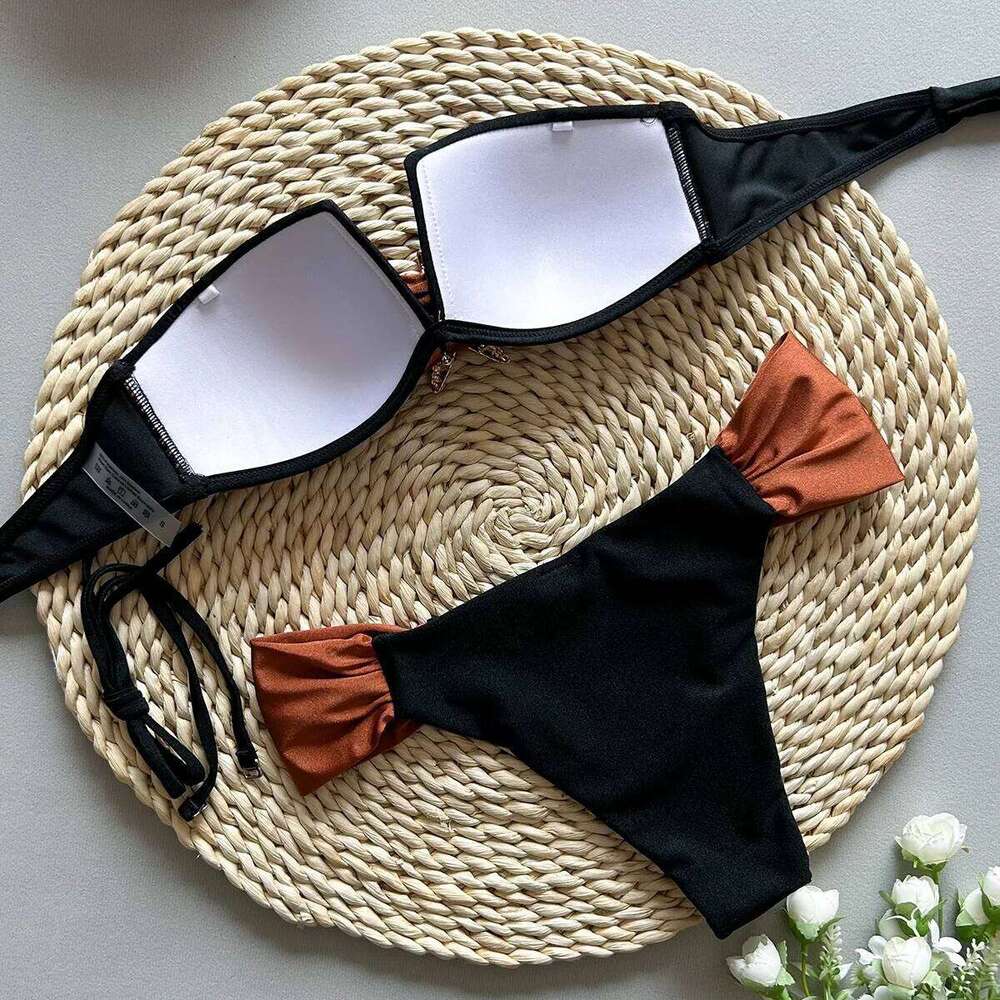 2025 New Sexy Bikini Tube Top Split Women's Swimwear Z260301