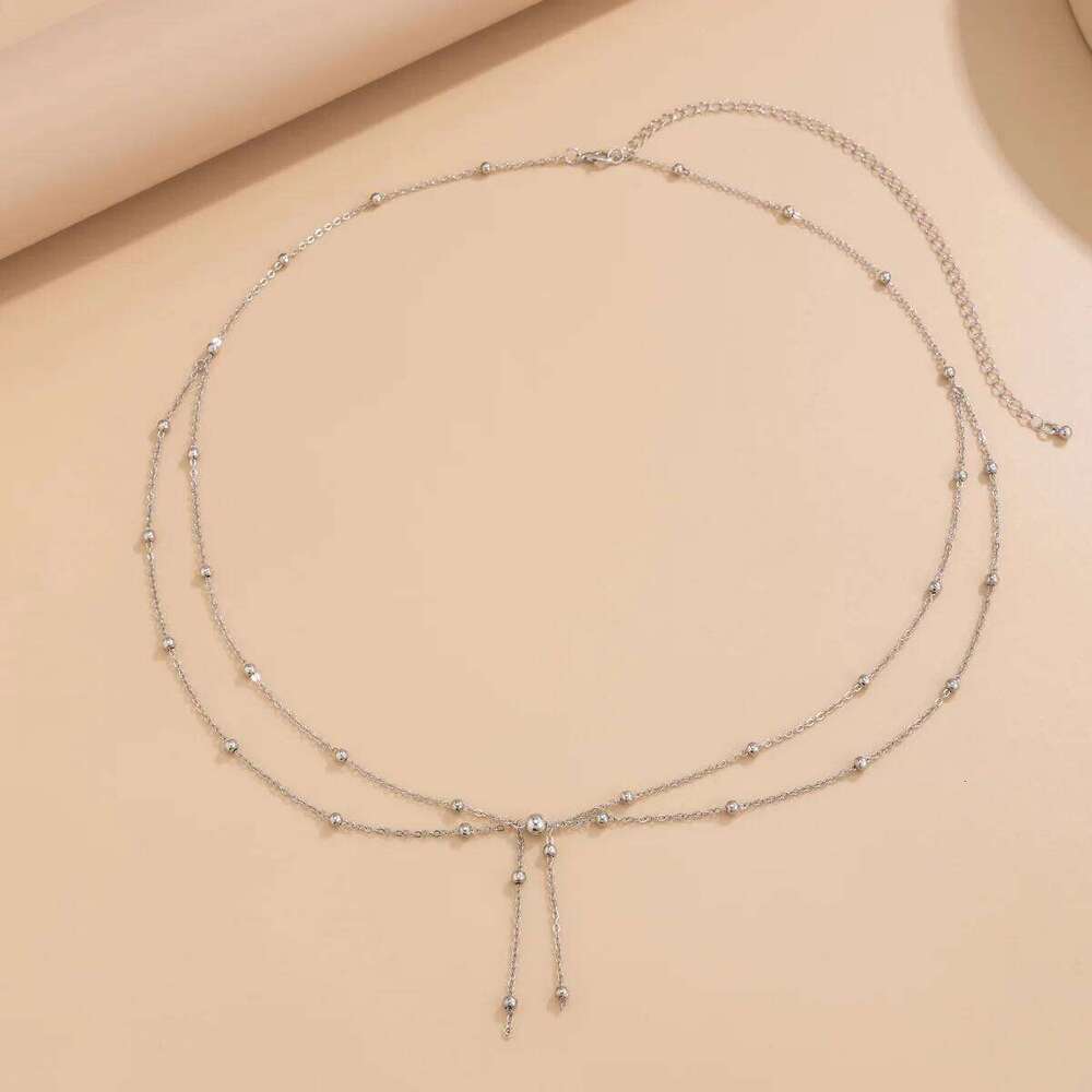 Boho round bead tassel pendant waist 2025 simple sweet creative gold color metal girl body chain fashion jewelry H260228