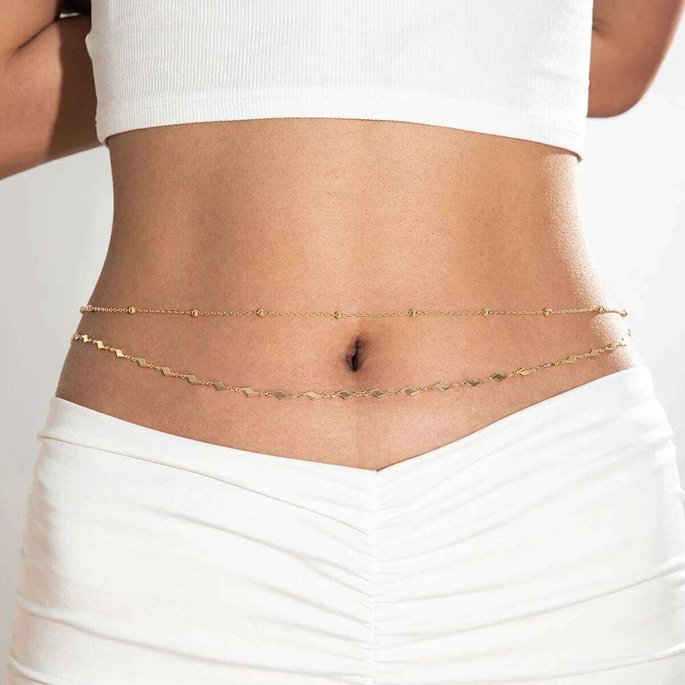 waist chainFashionable and personalized double-layer stacked snake bone chain H260228