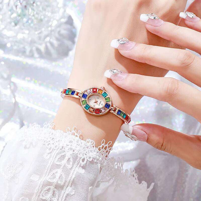 Fashion Rhinestone Women Square Dial Ladies Quartz es Band Wristes H260228