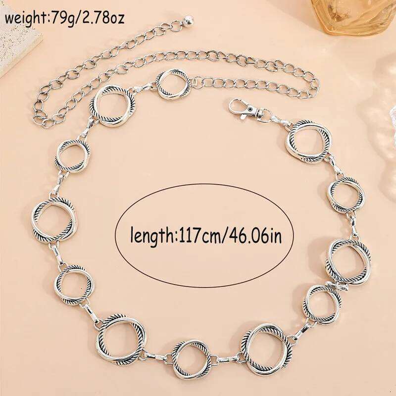 Punk Hip Hop Style All-match chain sun Vintage Metal Womans For Dress Moon High Waist Chain Belt for Women H260228