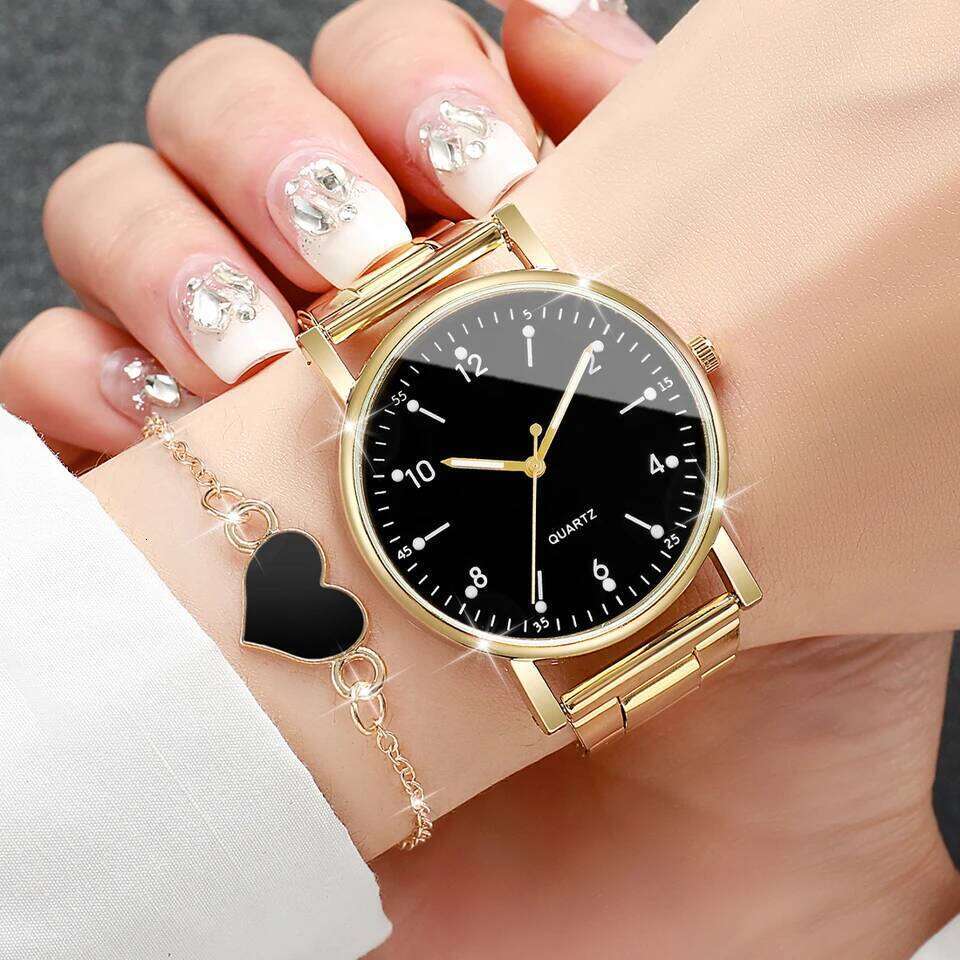 2/4PCS Fashion Arabic Dial Women es Simple Quaretz Wrist with s Set Reloj MujerWithout Box H260228