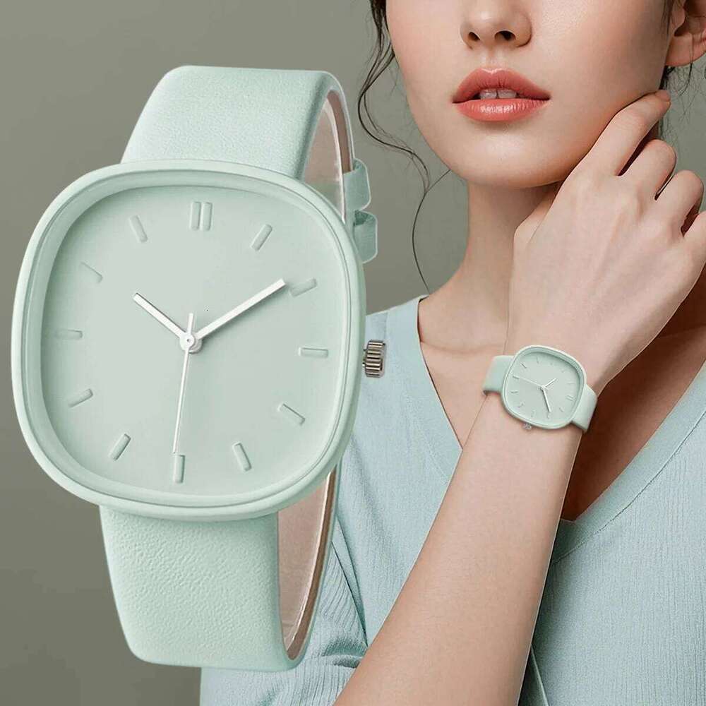 Fashionable Popular Minimalist PU Leather Quartz Women's Holiday Gift H260228
