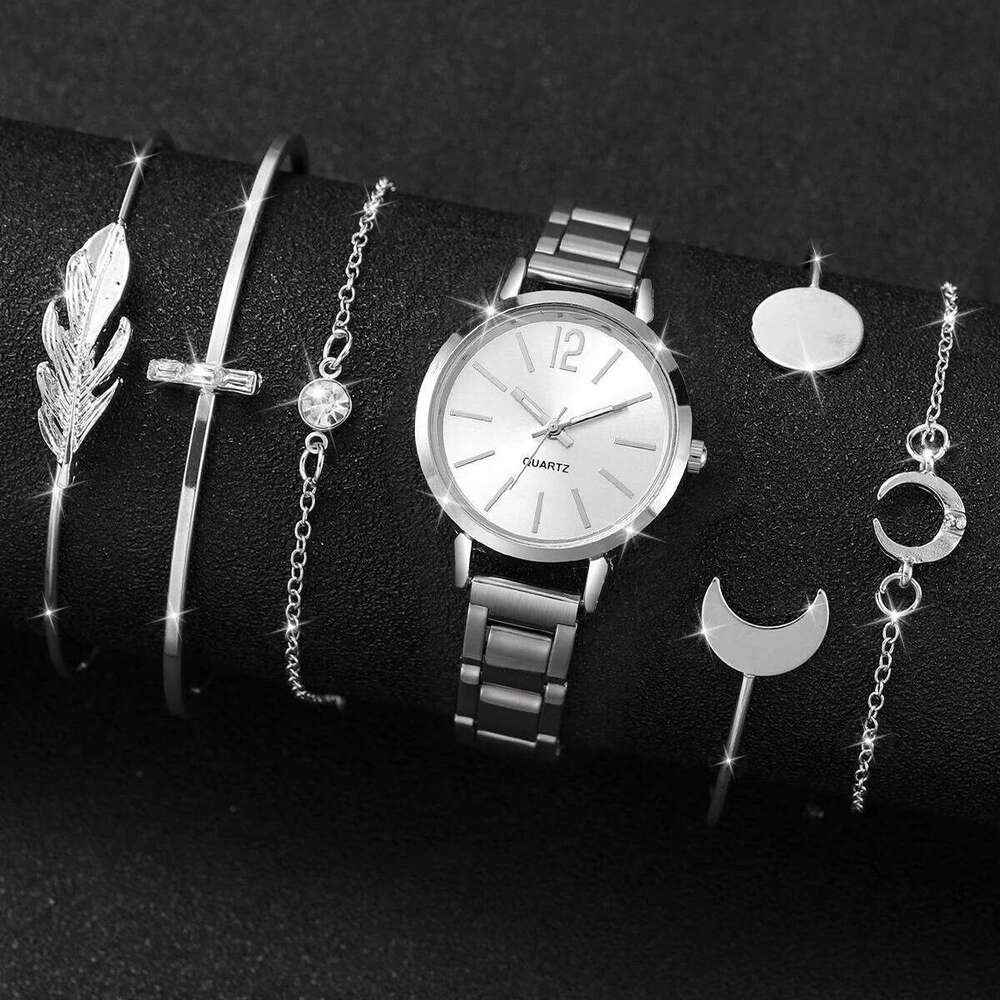 4/6PCS Fashion Women es s Set Simple Dial Ladies Quartz Reloj Mujer Girls Clock Gift H260228