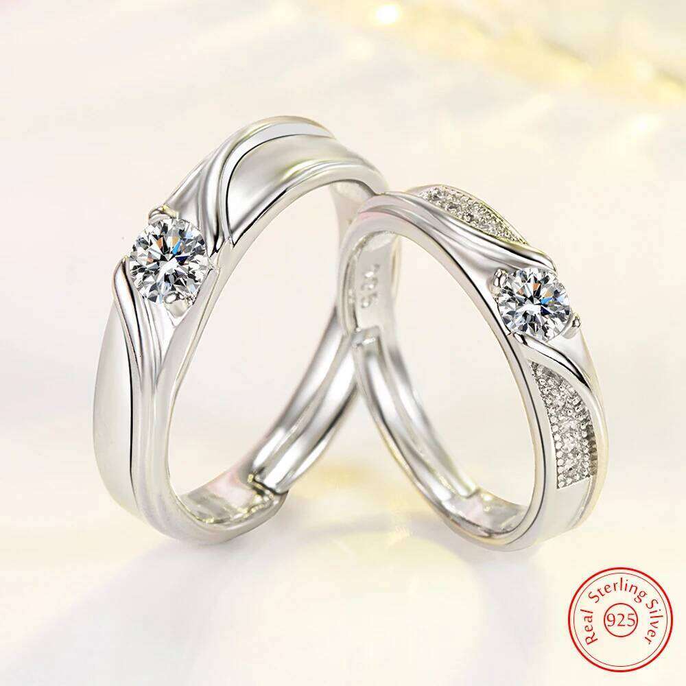 New Arrivals Women's 925 Sterling Silver High Quality Crystal Zircon Jewelry Fashion Couple Ring For Men XY0319 H260228