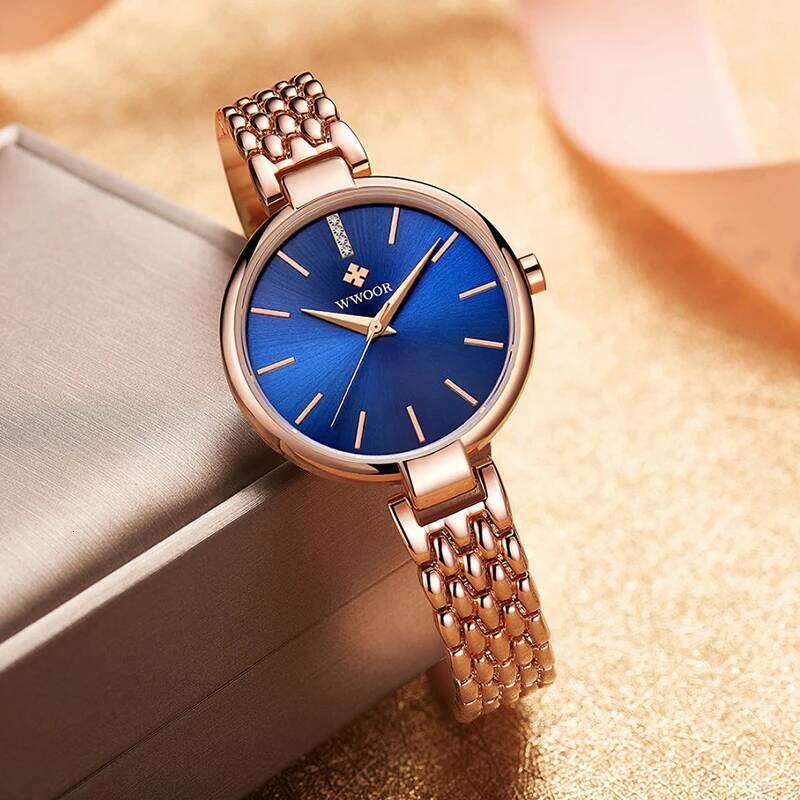 WWOOR For Fashion Elegant Dress Top Brand Steel Waterproof Quartz Wrist Women Female H260228