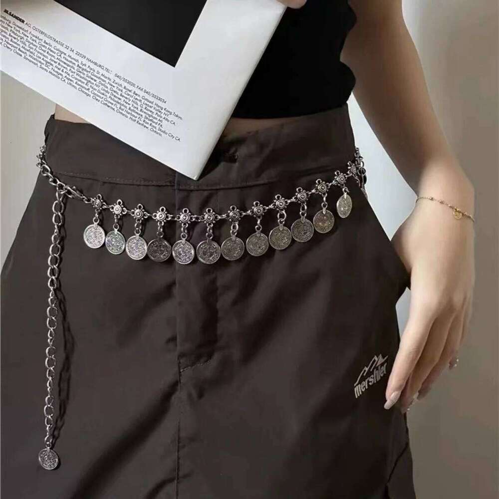 Y2K Style Waist For Women Fashion Metal Pendant Belt Short Skirt Pants Decorative Girls Trendy Body Decoration Chain H260228