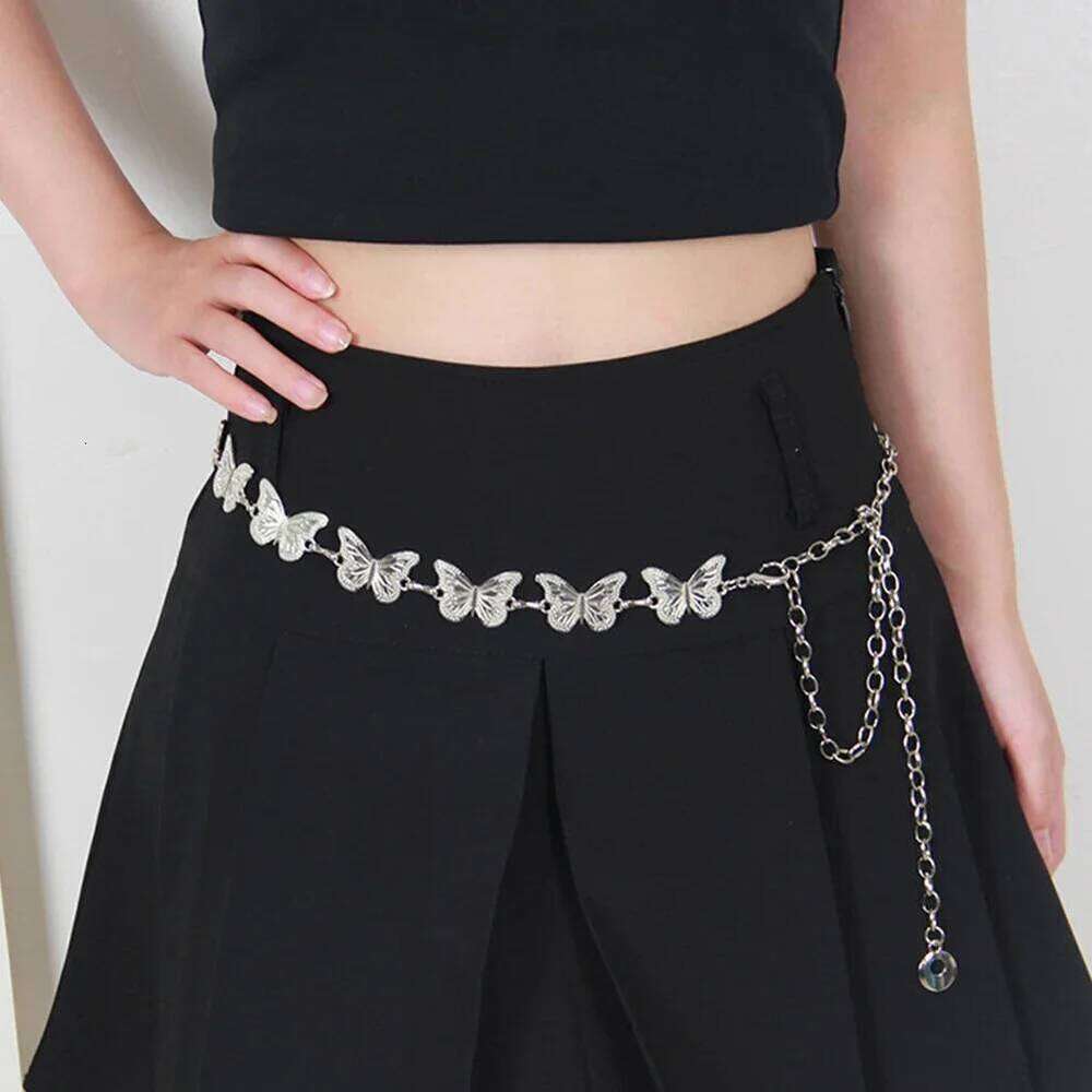 Fashionable Metal Versatile Butterfly Star Chain Clothes Waist Decoration Belt Apparel Accessory for Women H260228