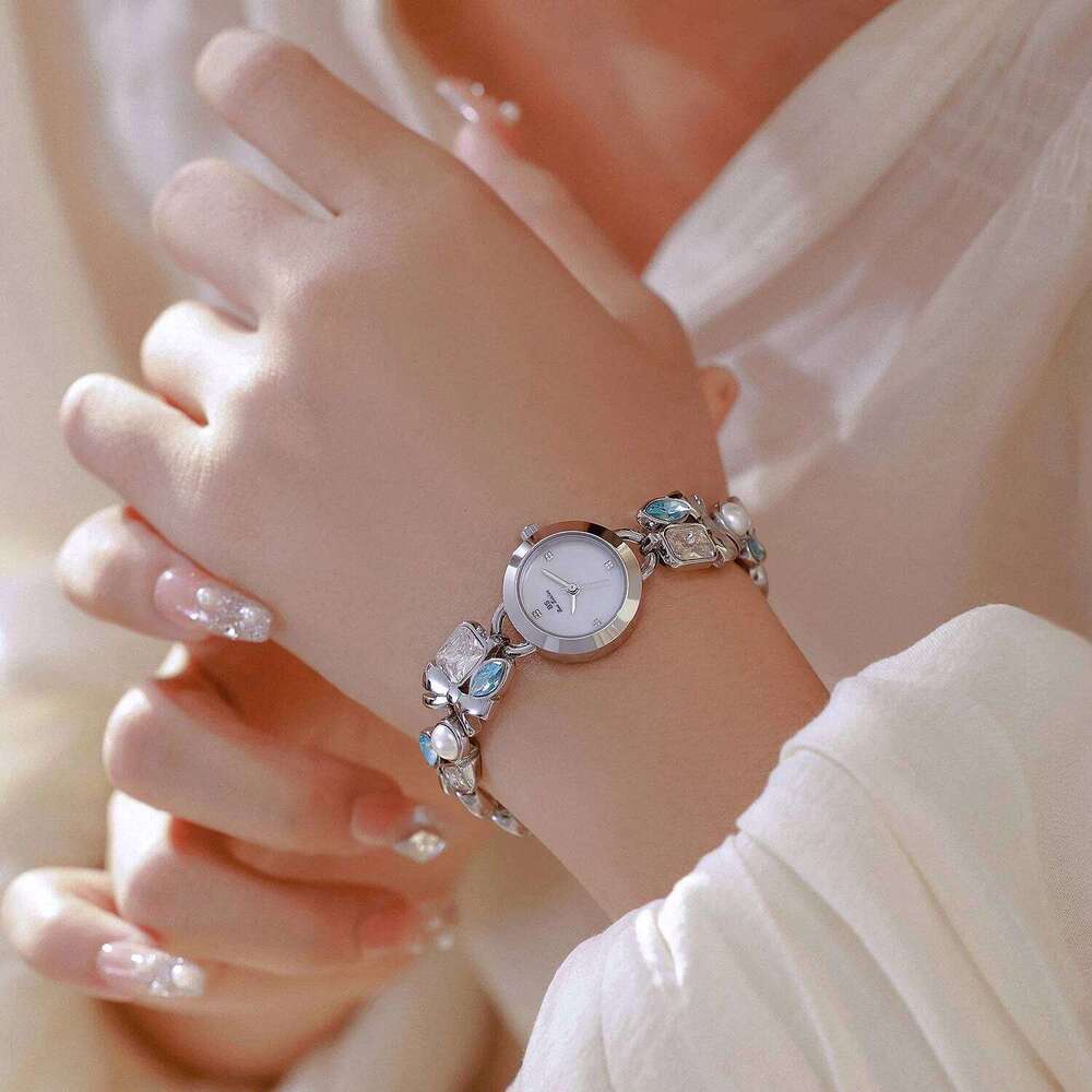 2026 New Color Diamond Sea Blue Treasure Butterfly Women's Fashion Gold Waterproof Quartz Clock FA1891 H260228
