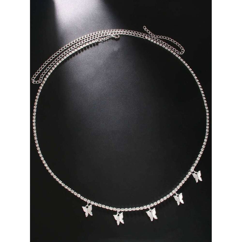 Butterfly for Women, Metallic Punk Style Delicate Rhinestone Waist Chain/Body Chain H260228
