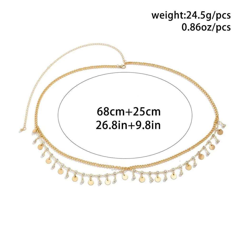 Aesthetic Shiny Rhinestone Sequins Multilayer Belly Waist Chain for Women Sexy Bikini Star Cross Belt Summer Beach Body Jewelry H260228