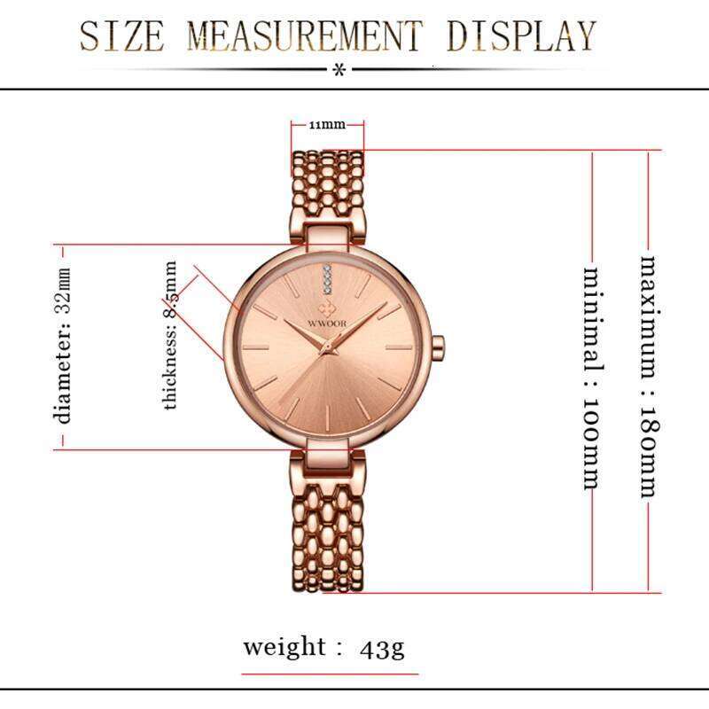 WWOOR For Fashion Elegant Dress Top Brand Steel Waterproof Quartz Wrist Women Female H260228