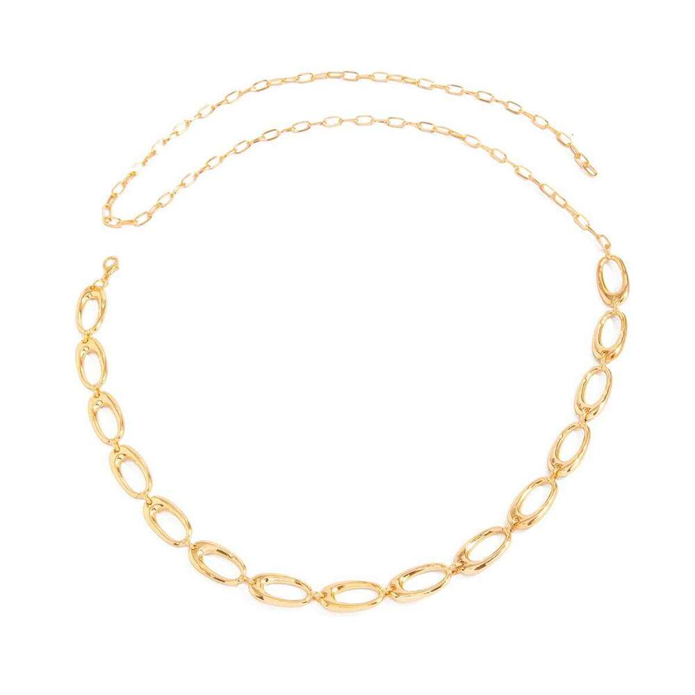 PuRui Fashion Simple Irregular Hollow Oval Body Chain for Women Punk Geometric Metal Belly Waist Chains Vacation Jewelry Gifts H260228