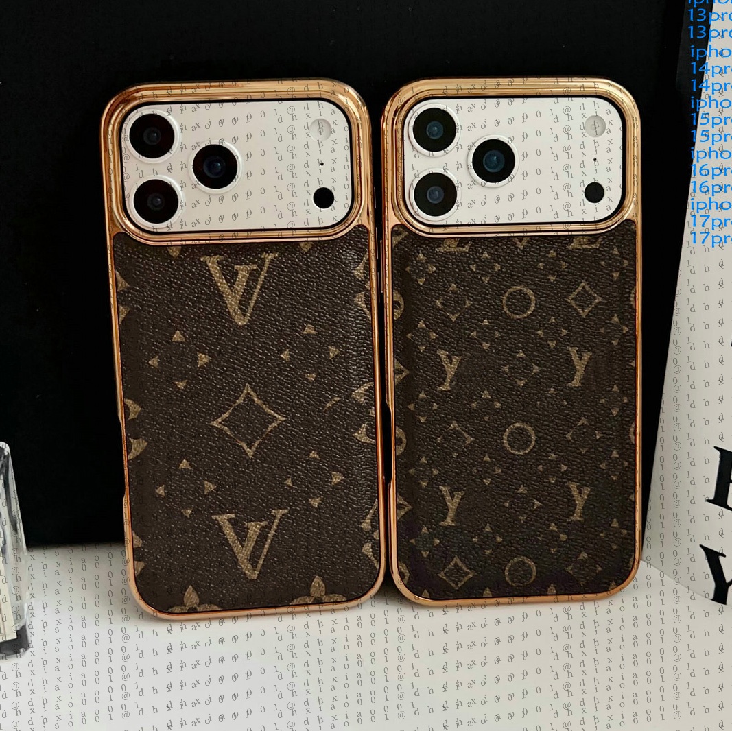 Designer Phone Case 17 Pro Max Golden Badge Luxury Iphone Case With For Iphone 16 Promax Cases Apple 15 14 13 Iphone17 Iphone16 Cell Phone Cases Lea