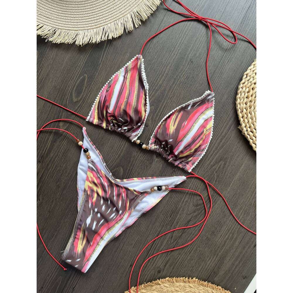 Micro Bikinis 2025 Sexy Women Swimsuit Swimwear Female Thong Bikini Set Biquini Bathing Suit Print Swimming Suits Beachwear Z260301