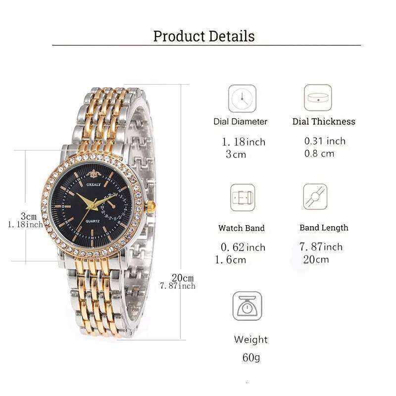 New Luxury Exquisite Women Business Fashion Casual Round Rhinestone Quartz Gift For Friends Family Relogio H260228