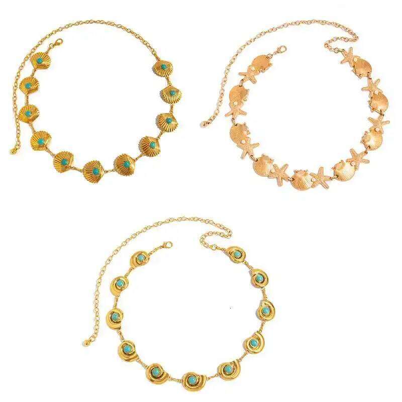 IngeSight.Z Vintage 3 Styles Imitation Sapphire Metal Chain Women Summer Boho Ethnic Sexy Waist Chains Jewelry Accessories H260228