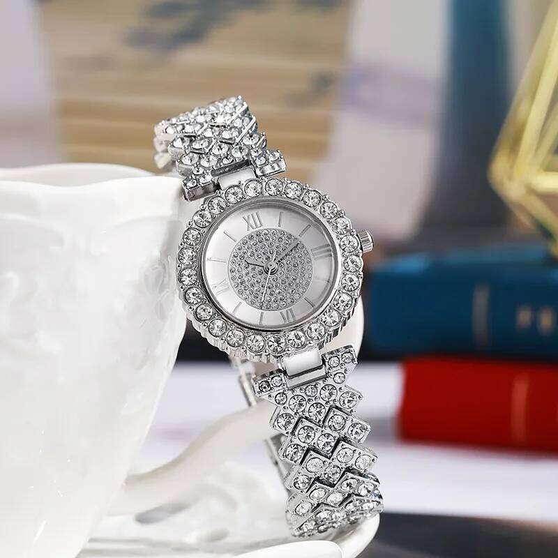 Fashion Rhinestone Women's Roma Scale Dial Quartz es Reloj Mujer Relogio Feminino H260228