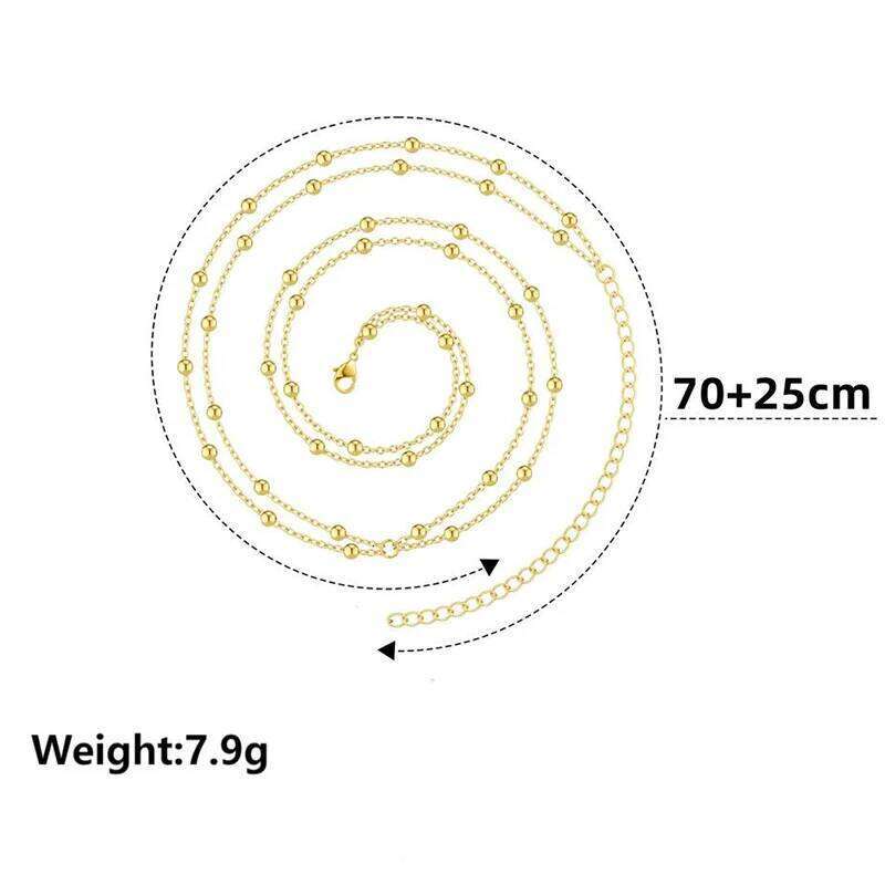 Girls Simple Beaded Belly for Women Antique Gold Color Metal Beach Bikini Single Link Chains Waist Body Jewelry Accessory H260228