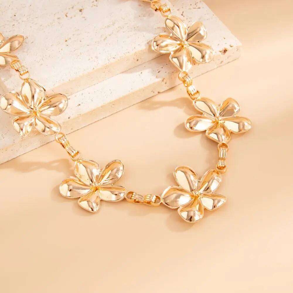Fashion Alloy Flower Waist Ethnic Style Adjustable Sexy Ins Chain Belt Body Jewelry Accessories H260228