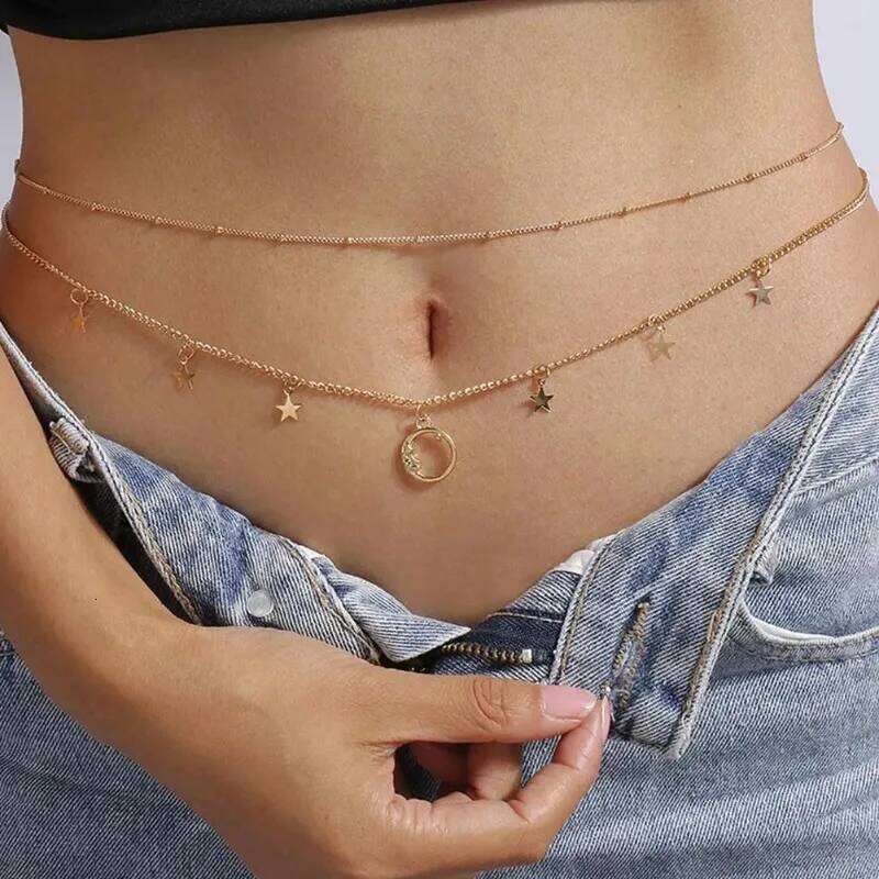 Waist Belly Belt Women Double Layer Sexy Simple Body Chain Vacation Jewelry Accessories Gift H260228