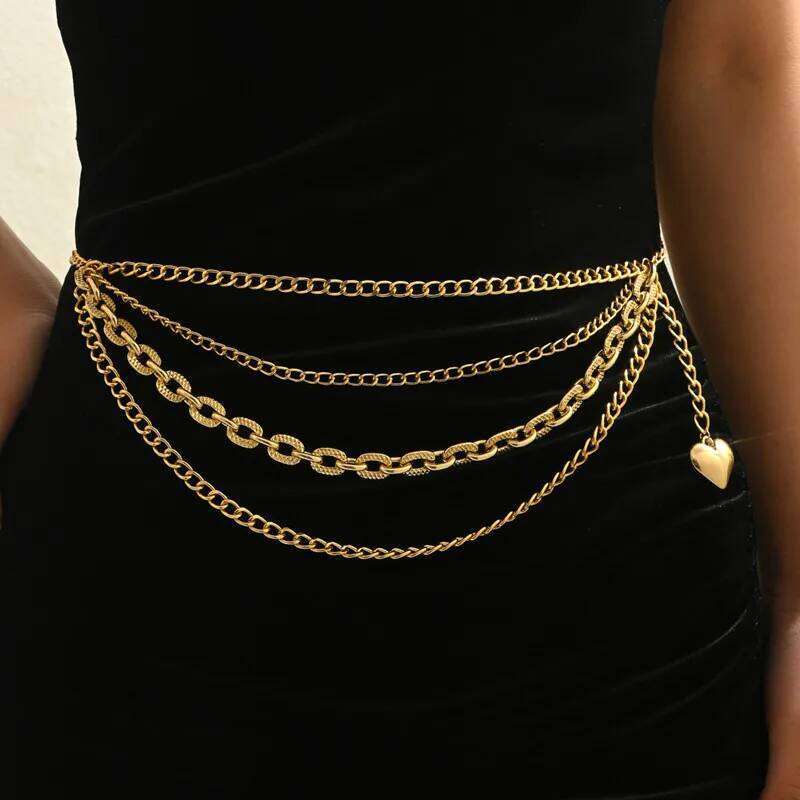 New Multilayer Tassel Waist Chain Women's Beach Fashion Crystal Body Chains Belts Accessory Bikini Accessories H260228