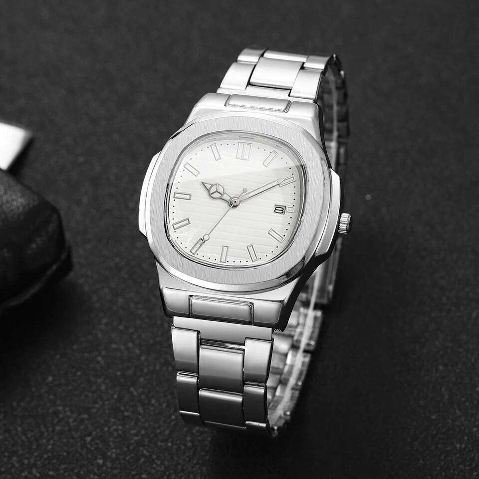 Men Fashion Wristes Business Square Dial Stainless Steel Strap Quartz with Calendar For Mens ClockWithout Box H260228