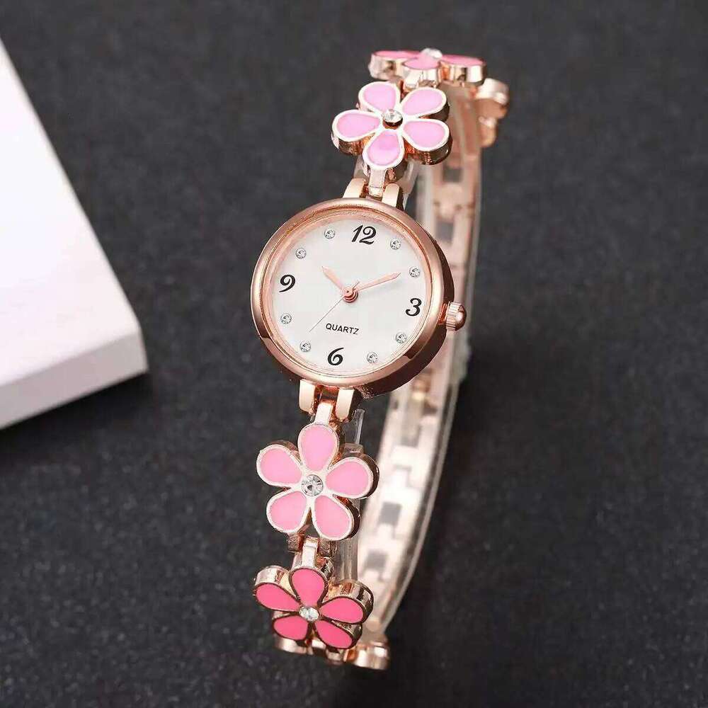 Elegant Women es Fashion Flower Strap Ladies Quartz Wrist Reloj MujerWithout Box H260228