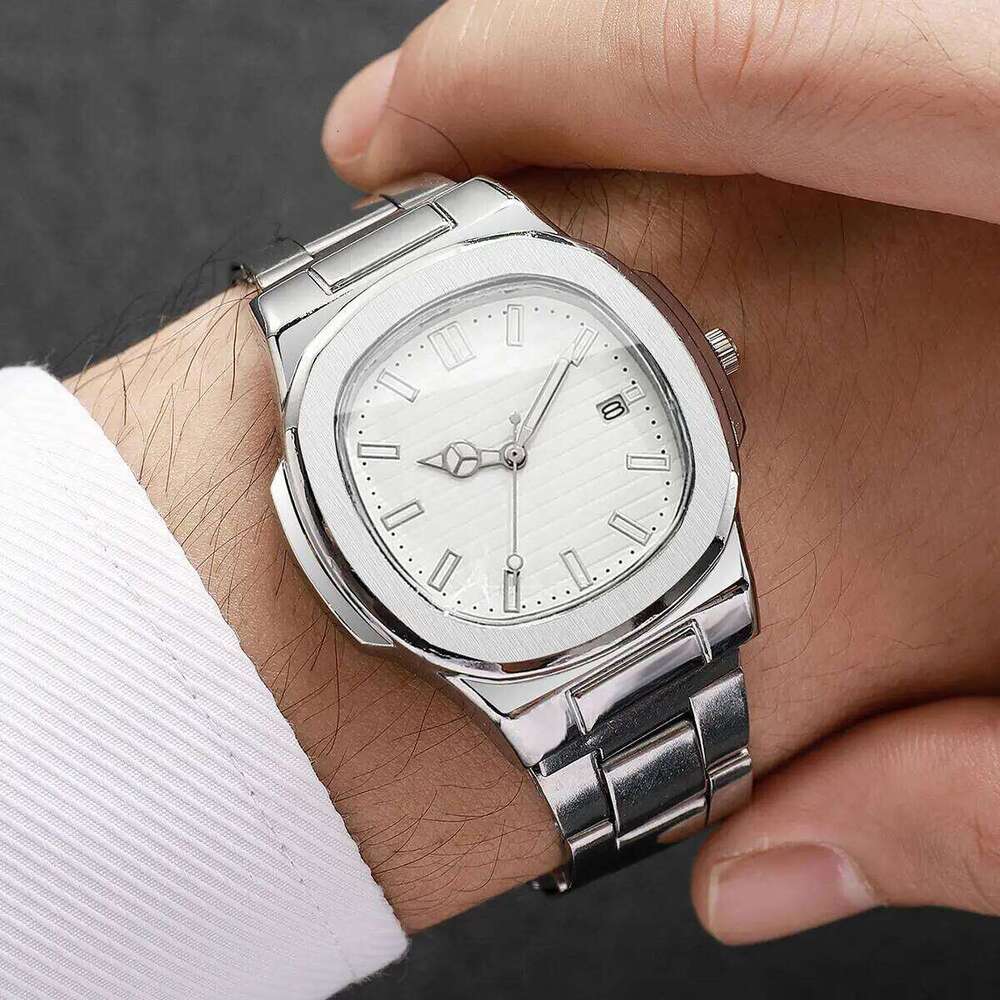 Fashion Square Men Business es Stainless Steel Strap Calendar Quartz Wrist Mens Clock Reloj HombreWithout Box H260228