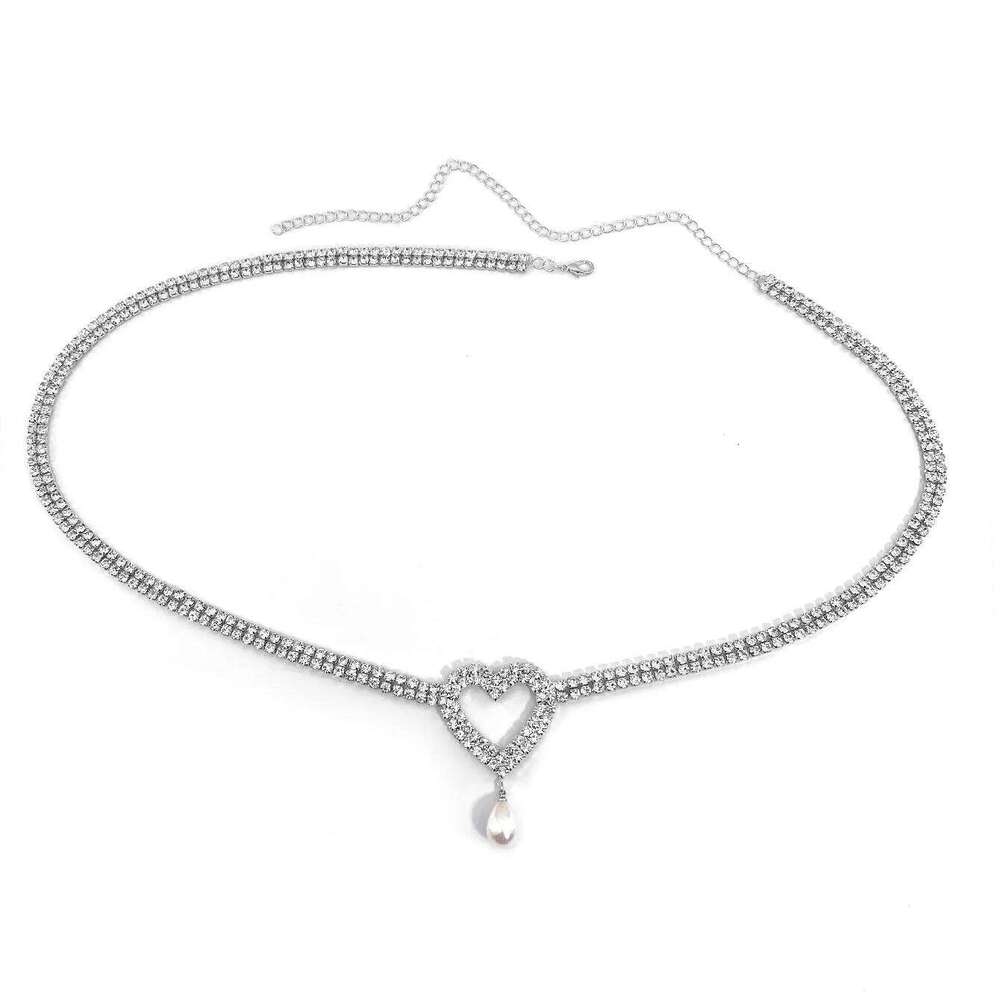 1pc sexy rhinestone waist multi-layer imitation pearl pendant body chain fashionable summer beach party H260228
