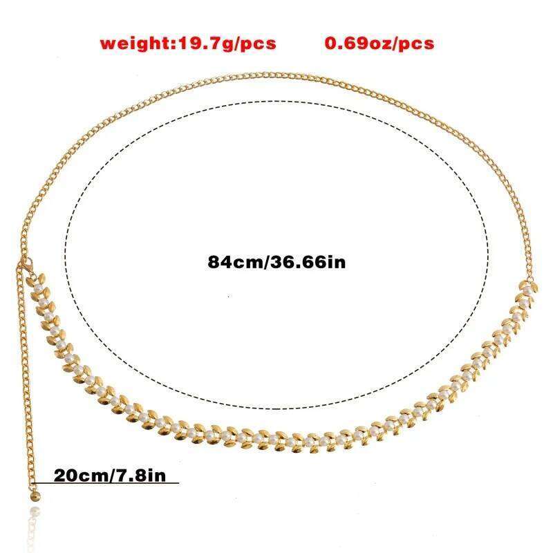 Imitation Belts Women With Dress Sub Sweater Multi-layer Pearl Waist Women's Simple Body Chain H260228