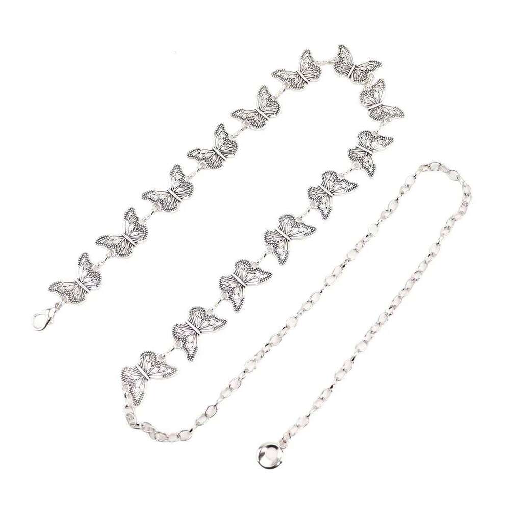 Fashion Vintage Ethnic Waist Chain Women Girls Adjustable Butterfly Body Belt Belly Jewelry Tassel Design for Dresses Jeans H260228