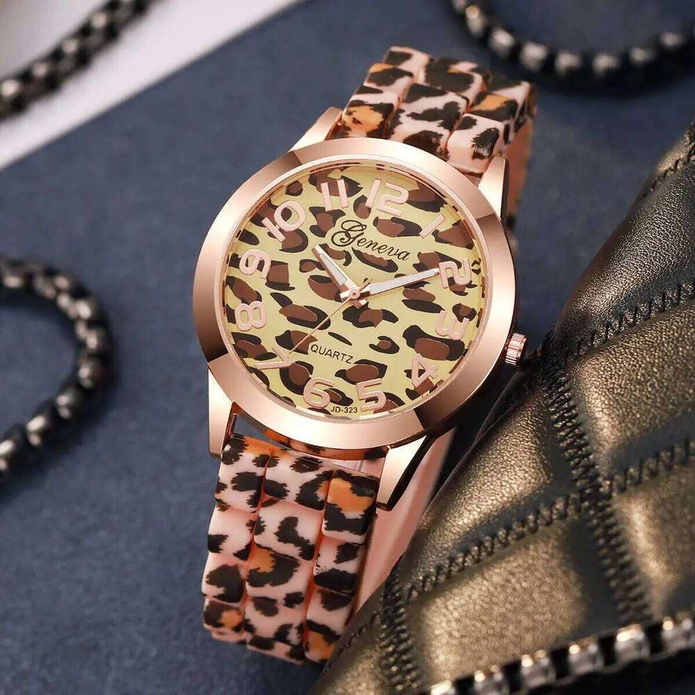 Fashion Leopard Printed Women es Casual Silicone Band Ladies Quartz Wrist Reloj MujerWithout Box H260228