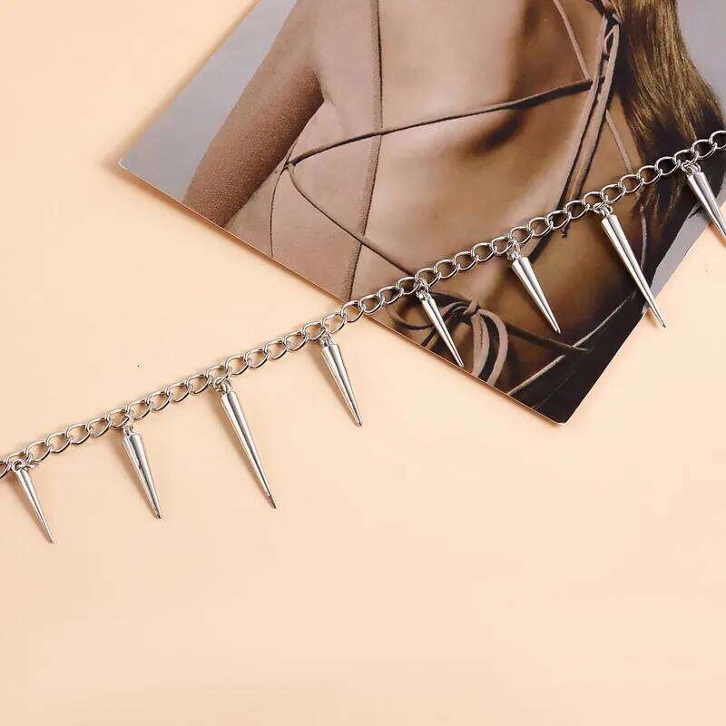 Punk Hip High Waist For Women Silver Color Metal Chain Waistband Party Dress Belts Accessorie H260228