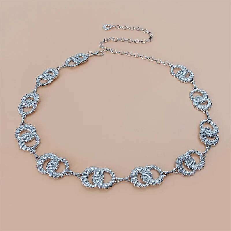 Fashion Gold Chain Belt Female Waist Adjustable Desinger Belts For Women High Quality Luxury Brand Punk Metal Dress Waistband H260228